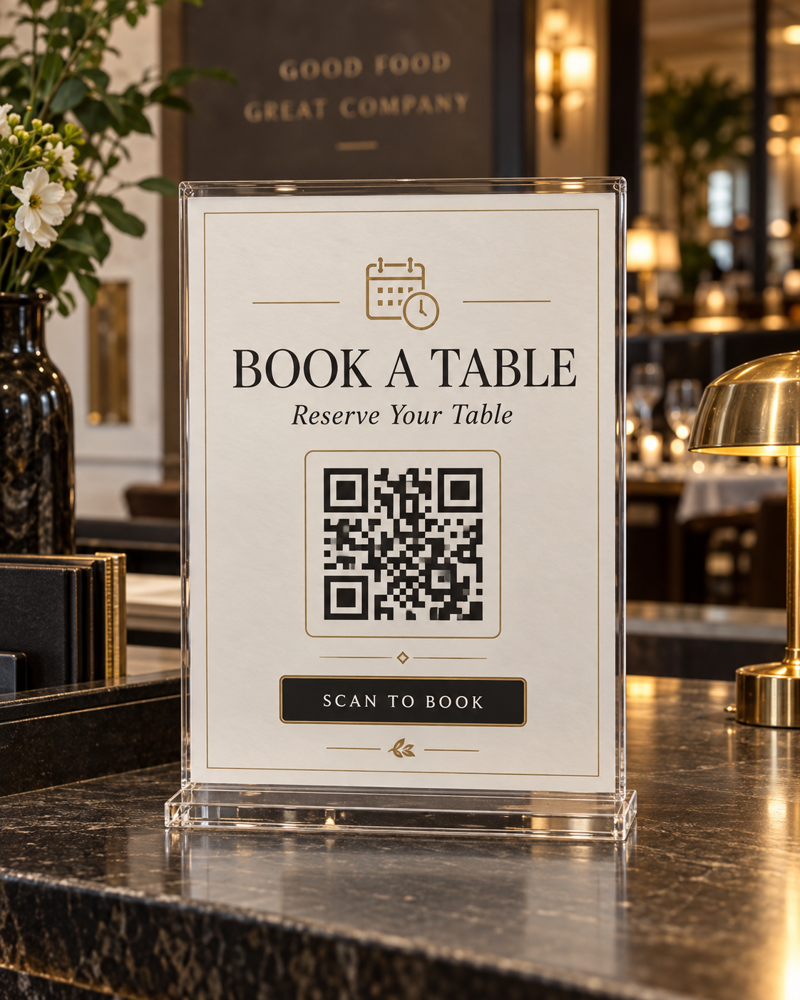 Booking QR sign